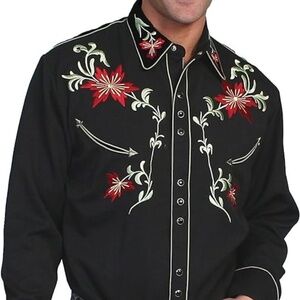 1950s vintage reproduction embroidered western shirt by Scully
